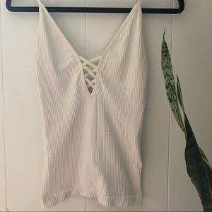 White bodycon tank
